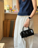 KYLETHOMASW  -  Vintage Pu Leather Black Messenger Bag Women New Retro Handle  Crossbody Bags Ladies Boston Pillow Y2k Handbag Aesthetic