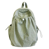 KYLETHOMASW  -  Women's Drawstring Ruched Lightweight Backpack Minimalist Casual Aesthetic Daily Simple Solid Color School Bag New Trend