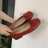 KYLETHOMASW  -  Women Flats Soft Leather Eelgant Dress Shoes Autumn Spring Brand New Round Toe Shallow Slip On Ladies Casual Ballet Shoes