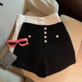 KYLETHOMASW  -  Sweet Hot Girl High Waisted Single Breasted Shorts for Women's Autumn and Winter Casual A-line Shorts Fashion Female Clothes