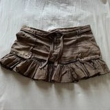 KYLETHOMASW  -  Y2k Ruffles Sexy Mini Skirts American Retro Spring Summer High Waist Women Skirts Solid High Waist Versatile Faldas Mujer