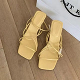 KYLETHOMASW  -  Fashion Womens Shoes 2025 Sandals Stiletto Heels Suit Female Beige All-Match Luxury Girls Low New Comfort High Retro Summer