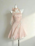 KYLETHOMASW  -  Pink Sexy Retro Elegant Woman Summer Dress Button Design Harajuku Princess Prom Dress Female Chic Korean Popular Clothes