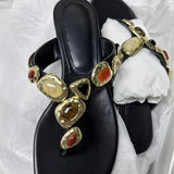 KYLETHOMASW  -  Low Heels Women Slippers Shoes Summer 2025 Sexy Beach Clip Toe Dress Flip Flop Designer Sandals Bohemia Outside Walking Slides