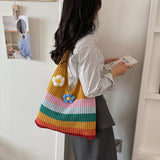 KYLETHOMASW  -  Large Shoulder Bag for Women Summer Wool Knitting Ladies Tote Shopper Bag Korean Fashion Luxury Female Handbags Travel