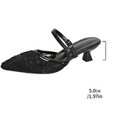 KYLETHOMASW  -  Summer Breathable Lace Women Mules Slippers Fashion Slip On Singbacks Slide Ladies Elegant Party Dress Shoes