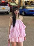 KYLETHOMASW  -  2025 Double Layered Ruffled Flower Bud Strapless Vest Women Summer New Sweet Temperament Versatile Sleeveless Top