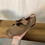 KYLETHOMASW  -  Flat Shoes Women's New Spring and Autumn Summer Genuine Leather Retro Round Toe Flat Ballet Shoes Mary Jane Single Shoe Flats