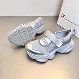 KYLETHOMASW  -  Women's Breathable Mesh Hollow Out Thick Bottom Casual Sports Shoes Thin Mary Jane Shoes Magic Tape Leisure Sports Shoes