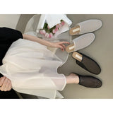 KYLETHOMASW  -  Female Shoes Rubber Slippers Fretwork Heels Slides Low Summer Clogs Woman 2025 Flat Soft Beach Fabric Rome Hoof Cotton Rubber Sl
