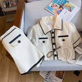 KYLETHOMASW  -  Casual Set Women's Summer Short-sleeved Jacket High Waist Wide Leg Shorts Two-piece Set Fashion Female Clothes