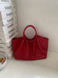 KYLETHOMASW  -  Women Folds Cloud bag PU  Axillary Bag Fashion Female Shoulder Crossbody bags red bride Ruched Hobos ladies totes