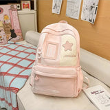 KYLETHOMASW  -  High-capacity Kawaii Students Women Backpacks Sweet Y2k Aesthetic Fashion Girls Star Schoolbags All Match Transparent Ita Bags