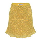 KYLETHOMASW  -  Yellow Butterfly Print Short Skirt Women Hip Hugging Sexy American Retro Summer A Line