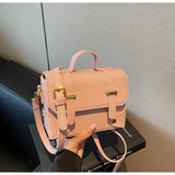 KYLETHOMASW  -  Ladies Fashionable PU Leather Square Box Bag Urban Simple Style Shoulder Crossbody Bag Daily Match Soft Hardness Zipper Opening