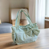 KYLETHOMASW  -  Lightweight Commuting Tote Bag Bow Versatile Shoulder Bags for College Students