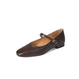 KYLETHOMASW  -  Small Leather Shoes Women's Spring Low-heeled Buckle Pumps Womens Square Head Two Wear Mary Jane Women's Shoes