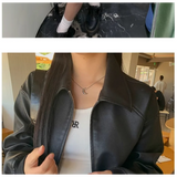 KYLETHOMASW  -  Leather Jacket Women's New Loose High-grade Zipper Short Retro Motorcycle Top