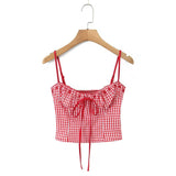 KYLETHOMASW  -  Summer Hot Selling Thin Shoulder Strap Polka Dot Tie Short Cute Vest for Women