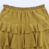 KYLETHOMASW  -  Ruffled Midi Skirt Womens Vintage Flounce Skirt Woman New Fashion Elegant Solid Long Skirts autumn Evening Party Skirts