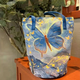 KYLETHOMASW  -  Butterfly Patterns Tote Bag Women Oil Painting Artistic Vintage Large Capacity Bucket Bag Ladies Fashion Canvas Shoulder Bag New