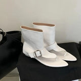 KYLETHOMASW  -  White Sandals Woman Thong Low Heels Ankle Boots Summer Ladies Shoes Punk Black Sandals Brown Flip Flops Sandales Femmes 2025