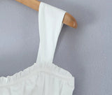 KYLETHOMASW  -  Pretty Girl Summer White Tank Mini Dress Women Elegant Square Neck Sleeveless Dresses Short Holiday Robe Cotton Vestidos