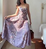 KYLETHOMASW  -  Cotton Rayon Floral Printed Strappy Dresses Women Robe Summer Casual Sexy Sleeveless Long Strap Dress Boho Beach Party Vestidos