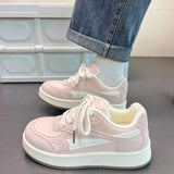 KYLETHOMASW  -  Women Platform Sneakers Cute Cartoon Graphic Print Lace‑up Round Toe Thick Soft Sole Contrast Trim Casual Daily Walking Shoes