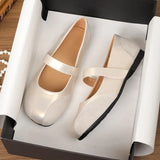 KYLETHOMASW  -  Flat Shoes Women's Widened Fattened Large Size Womens Shoe Mary Jane Shoe Women Retro Versatile Sports  Pumps Flat Ballet Shoes