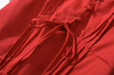 KYLETHOMASW  -  Women Lace Spliced Party Mini Vintage Dresses Puff Sleeve V Neck Low Waist A-line Summer Dress Lace Up Birthday Robe