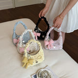 KYLETHOMASW  -  Women Cute Colorful Polka Dot Hobo Bag Ruched Handle Small PU Leather Chain Crossbody Purse with Bow Charm New Handbags