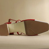 KYLETHOMASW  -  Ladies Pumps 2025 Sweet Toe 4.5cm Heels Patent Leather Buckle Big Size Date Summer Red C2234