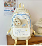 KYLETHOMASW  -  High-value Female High School Student Schoolbag Macaroon Contrast Color Cute All-match Backpacks Large-capacity College Backpack