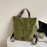 KYLETHOMASW  -  New Women Vintage Simple Backpacks Outdoor Travel Grunge Underarm Bags Y2k Aesthetic Cargo Solid Shoulder Handbags Trendy