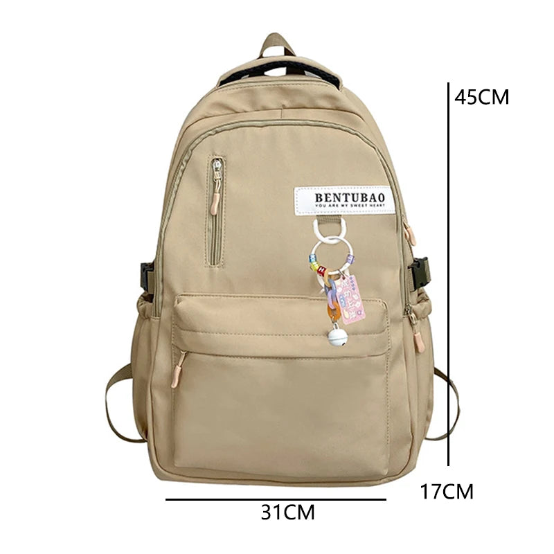 Kylethomasw Middle Student School Bags for Teenager Girls Backpack Women Nylon Campus Casual Bagpack