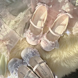 KYLETHOMASW  -  Trend Bow Mary Jane Women Shoes Elegant Temperament Soft Sole Lace Lolita High Heels Beautiful Princess Shoes for Women Tacones