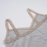 KYLETHOMASW  -  Spring/autumn Sweet Slim Lace Patchwork Basic All Match Slight Strech Knitted Camis