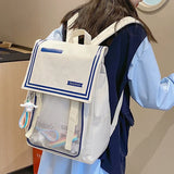 KYLETHOMASW  -  Y2K Korean Casual Collage Backpack Fashion Large Capacity Student Schoolbag Teenagers Vintage Book Travel Bag