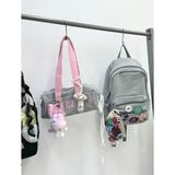 KYLETHOMASW  -  Harajuku Grey Handbag Canvas Bag Women Sports Large Capacity Y2k Shoulder Bags Female Large Capacity Underarm Bag