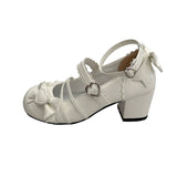 KYLETHOMASW  -  Butterfly-knot Lolita Women Mary Jane Shoes Elegant Round Toe Thick Heel Shoes Ladies Fashion Dress Pumps