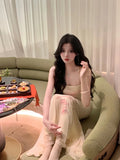 KYLETHOMASW  -  Vintage Printed Women Bodycon Dress Summer Slim Waist Spaghetti Strap Package Backless Hip Dress Female