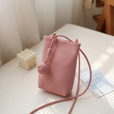 KYLETHOMASW  -  Korean Women's Casual Crossbody Bag High Quality Pu Leather Shoulder Bag Women' Commuter Crossbody Mobile Phone Bag With Pendant