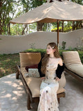 KYLETHOMASW  -  Vintage Y2k Spaghetti Strap Dress Women New Casual Print Midi Dress Female Korean Slim Beach Boho One Pieces Vestidos