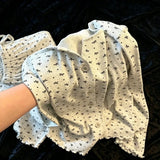 KYLETHOMASW  -  Pajama Set Autumn Korean Style Heart Bow Print Long Sleeve Cute Loungewear Ruffle Trim Button Up Home Sleepwear Korean Style
