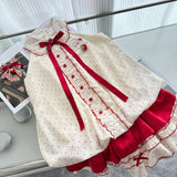 KYLETHOMASW  -  Women Cute Dress Sweet Halter Neck Polka Dot Bow Layered Ruffle Loose Short Daily Casual Fashion Summer New