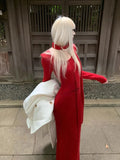KYLETHOMASW  -  High Street Vintage Red Sweater Knit Dress Autumn Winter Y2k Slim Fit Long Base Dresses Women Casual Halloween Clothes 2000s