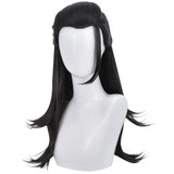 KYLETHOMASW  -  Black Straight Short Wig for Geto Suguru Cosplay From Anime Jujutsu Kaisen Synthetic Heat-Resistant Hair