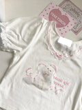 KYLETHOMASW  -  Chic Short Sleeve T-Shirt Women's Summer Dopaamine Sweet Short Style Cat Lace Trim Cotton Polyester Print round Neck Top