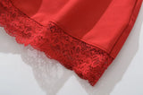 KYLETHOMASW  -  Women Lace Spliced Party Mini Vintage Dresses Puff Sleeve V Neck Low Waist A-line Summer Dress Lace Up Birthday Robe